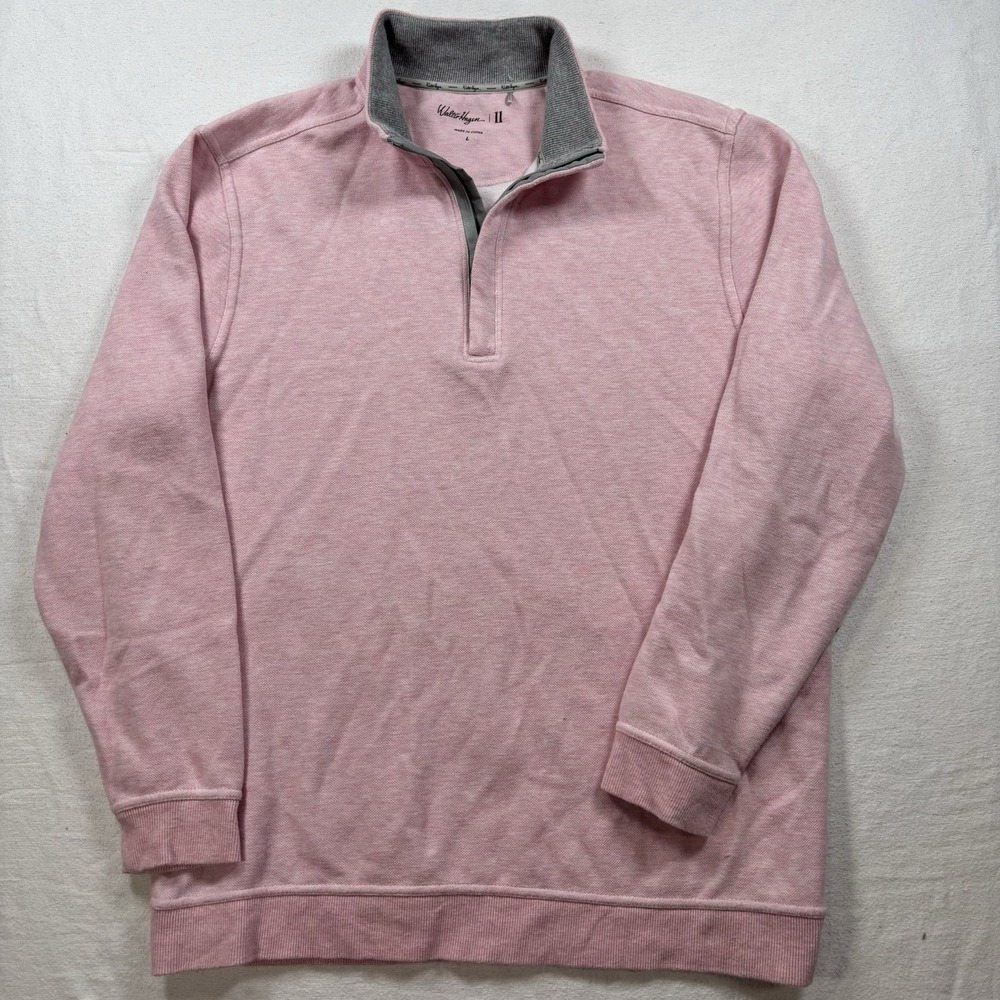 Walter Hagen Performance 11 Classic Quarter Zip Golf Pullover Pink Large - Picture 2 of 8